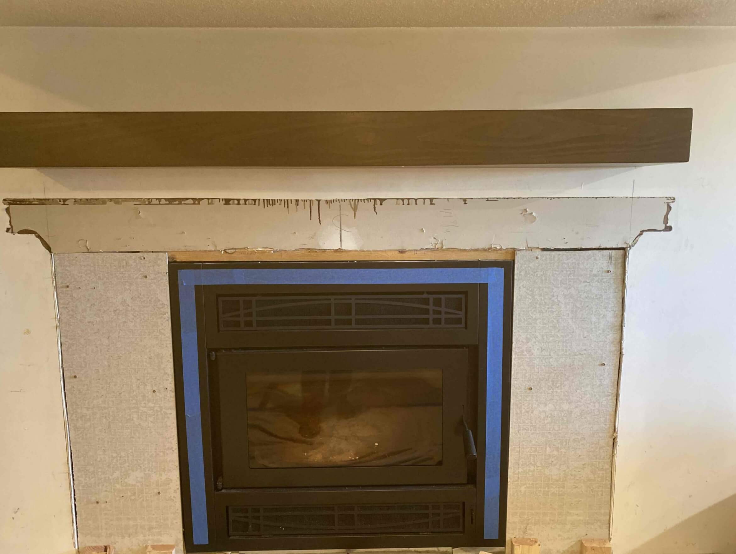 High Efficiency wood stove insert during